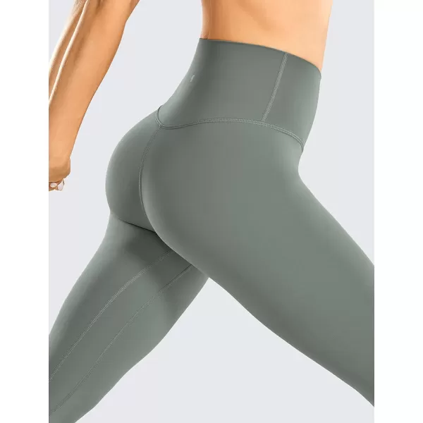 CRZ YOGA Womens Brushed Naked Feeling Workout Leggings 28quot High Waisted Gym Compression Tummy Control Yoga PantsGrey Sage