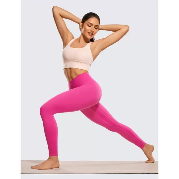 CRZ YOGA Womens Brushed Naked Feeling Workout Leggings 28quot High Waisted Gym Compression Tummy Control Yoga PantsHibiscus Purple