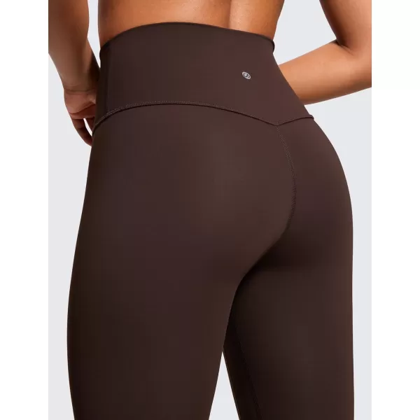 CRZ YOGA Womens Brushed Naked Feeling Workout Leggings 28quot High Waisted Gym Compression Tummy Control Yoga PantsHot Fudge Brown