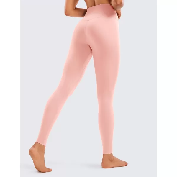 CRZ YOGA Womens Brushed Naked Feeling Workout Leggings 28quot High Waisted Gym Compression Tummy Control Yoga PantsPink Puff