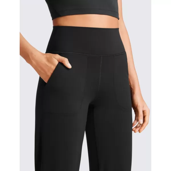 CRZ YOGA Womens Butterluxe High Waist Wide Leg Pants with Pockets 31quot  Buttery Soft Comfy Casual Yoga Lounge PantsBlack