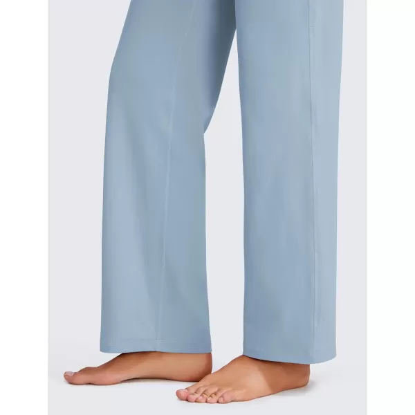 CRZ YOGA Womens Butterluxe High Waist Wide Leg Pants with Pockets 31quot  Buttery Soft Comfy Casual Yoga Lounge PantsCambric Blue