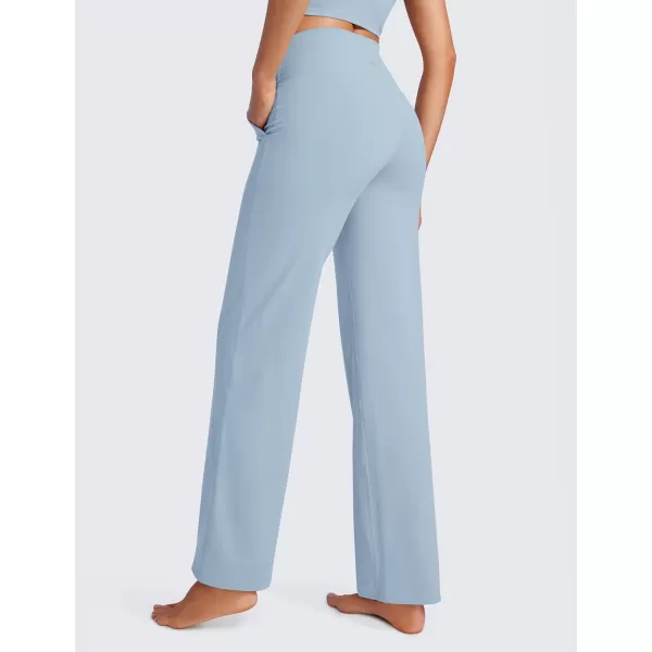 CRZ YOGA Womens Butterluxe High Waist Wide Leg Pants with Pockets 31quot  Buttery Soft Comfy Casual Yoga Lounge PantsCambric Blue