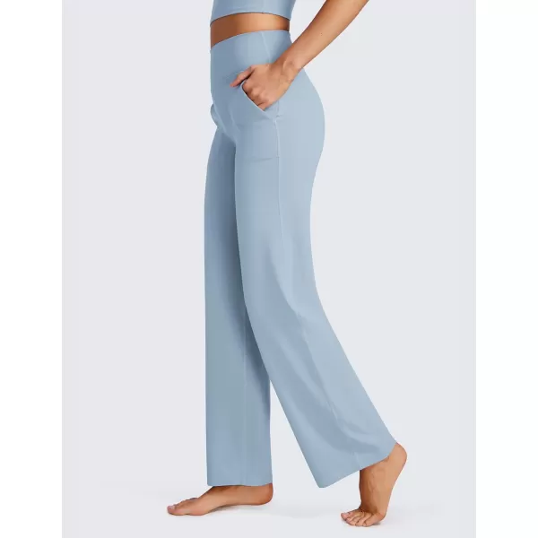 CRZ YOGA Womens Butterluxe High Waist Wide Leg Pants with Pockets 31quot  Buttery Soft Comfy Casual Yoga Lounge PantsCambric Blue
