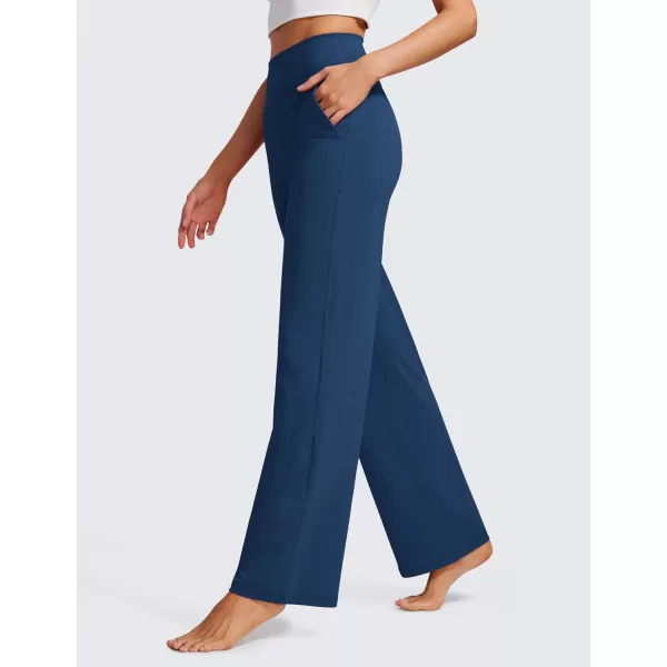 CRZ YOGA Womens Butterluxe High Waist Wide Leg Pants with Pockets 31quot  Buttery Soft Comfy Casual Yoga Lounge PantsFrench Navy