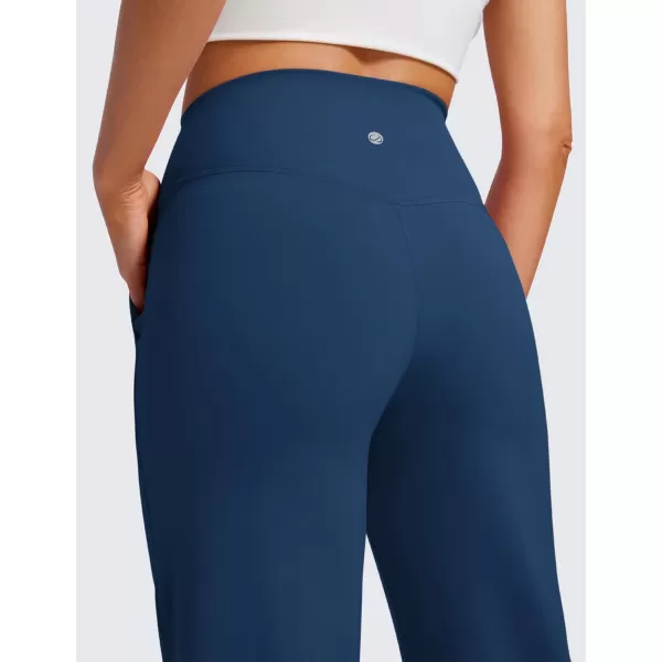 CRZ YOGA Womens Butterluxe High Waist Wide Leg Pants with Pockets 31quot  Buttery Soft Comfy Casual Yoga Lounge PantsFrench Navy
