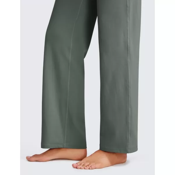 CRZ YOGA Womens Butterluxe High Waist Wide Leg Pants with Pockets 31quot  Buttery Soft Comfy Casual Yoga Lounge PantsGrey Sage