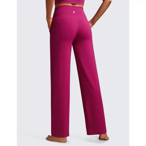 CRZ YOGA Womens Butterluxe High Waist Wide Leg Pants with Pockets 31quot  Buttery Soft Comfy Casual Yoga Lounge PantsMagenta Purple
