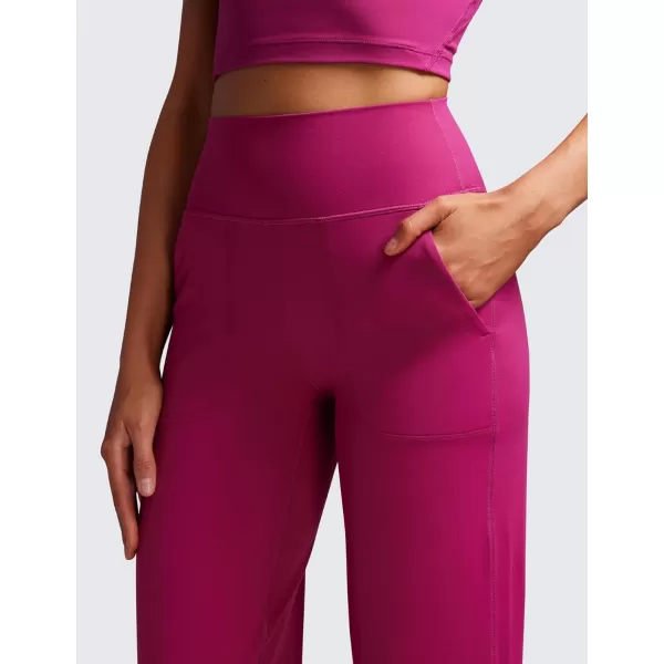 CRZ YOGA Womens Butterluxe High Waist Wide Leg Pants with Pockets 31quot  Buttery Soft Comfy Casual Yoga Lounge PantsMagenta Purple