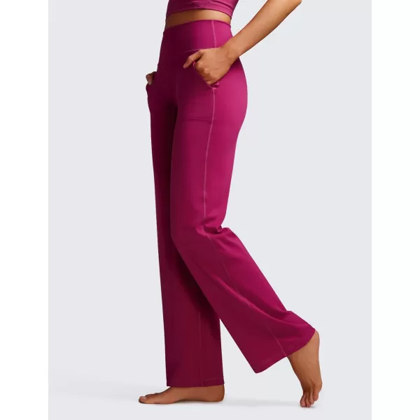 CRZ YOGA Womens Butterluxe High Waist Wide Leg Pants with Pockets 31quot  Buttery Soft Comfy Casual Yoga Lounge PantsMagenta Purple