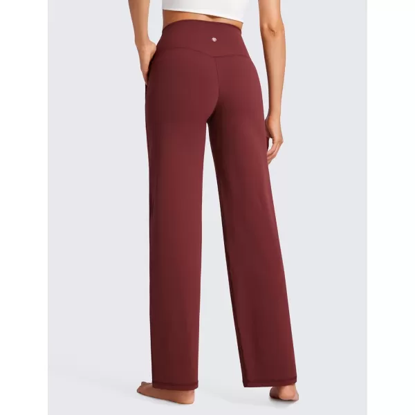 CRZ YOGA Womens Butterluxe High Waist Wide Leg Pants with Pockets 31quot  Buttery Soft Comfy Casual Yoga Lounge PantsNoctilucence Red