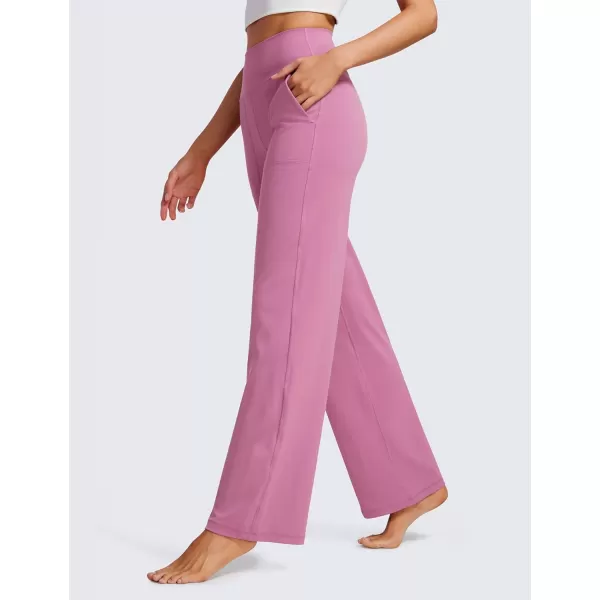 CRZ YOGA Womens Butterluxe High Waist Wide Leg Pants with Pockets 31quot  Buttery Soft Comfy Casual Yoga Lounge PantsVelvet Dust