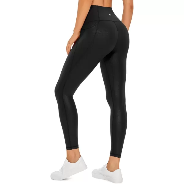 CRZ YOGA Womens Butterluxe Matte Faux Leather Leggings 25quot  High Waisted Buttery Soft Lounge Pockets LeggingsBlack Classic