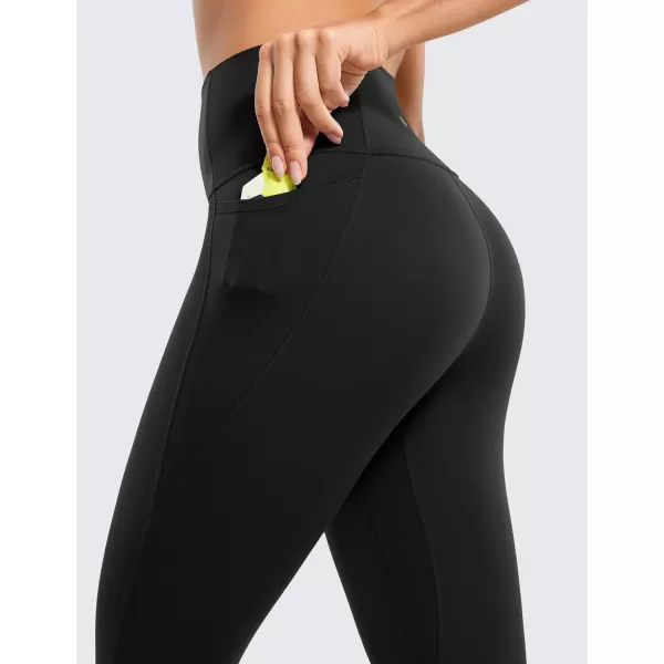 CRZ YOGA Womens Butterluxe Workout Leggings 28 Inches  High Waisted Gym Yoga Pants with Pockets Running Buttery SoftBlack