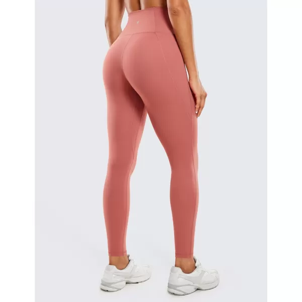 CRZ YOGA Womens Butterluxe Workout Leggings 28 Inches  High Waisted Gym Yoga Pants with Pockets Running Buttery SoftBriar Rose