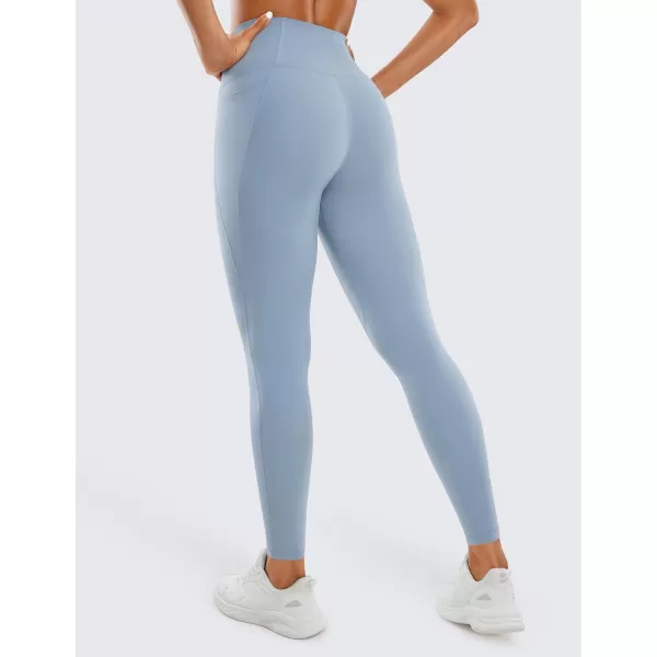 CRZ YOGA Womens Butterluxe Workout Leggings 28 Inches  High Waisted Gym Yoga Pants with Pockets Running Buttery SoftCambric Blue