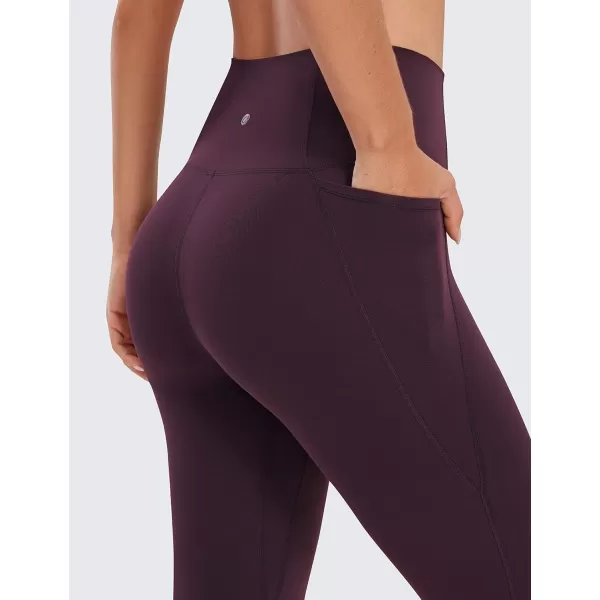 CRZ YOGA Womens Butterluxe Workout Leggings 28 Inches  High Waisted Gym Yoga Pants with Pockets Running Buttery SoftDeep Purple