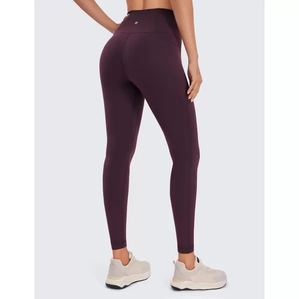 CRZ YOGA Womens Butterluxe Workout Leggings 28 Inches  High Waisted Gym Yoga Pants with Pockets Running Buttery SoftDeep Purple