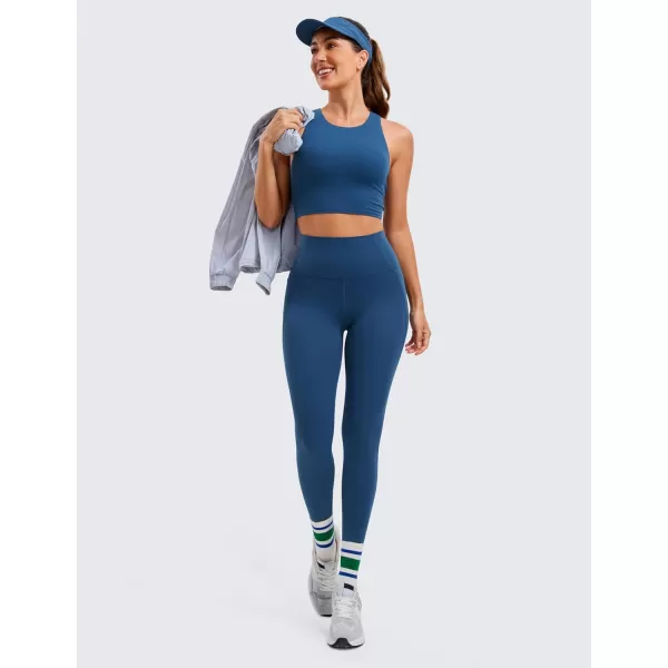 CRZ YOGA Womens Butterluxe Workout Leggings 28 Inches  High Waisted Gym Yoga Pants with Pockets Running Buttery SoftFrench Navy