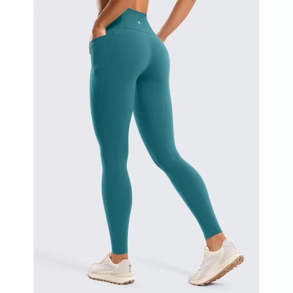 CRZ YOGA Womens Butterluxe Workout Leggings 28 Inches  High Waisted Gym Yoga Pants with Pockets Running Buttery SoftGreen Jade