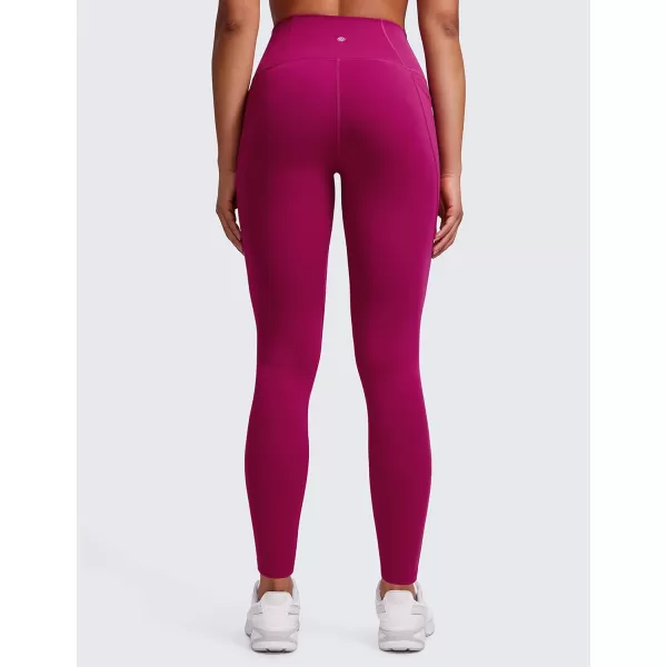 CRZ YOGA Womens Butterluxe Workout Leggings 28 Inches  High Waisted Gym Yoga Pants with Pockets Running Buttery SoftMagenta Purple