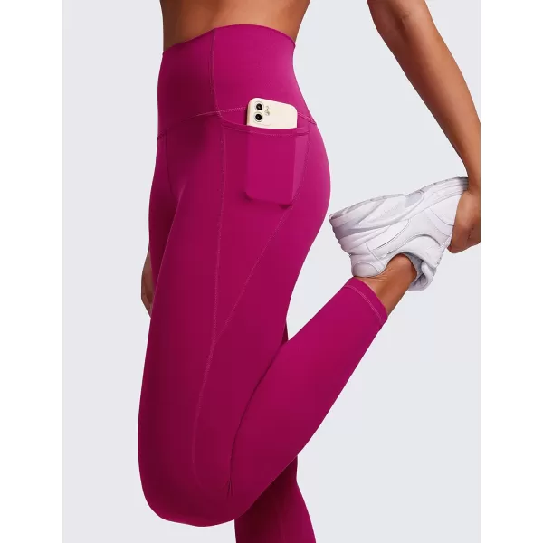 CRZ YOGA Womens Butterluxe Workout Leggings 28 Inches  High Waisted Gym Yoga Pants with Pockets Running Buttery SoftMagenta Purple