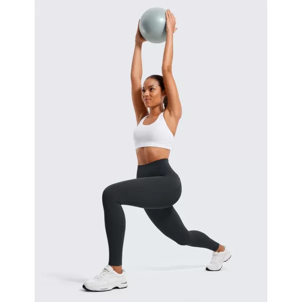 CRZ YOGA Womens Butterluxe Workout Leggings 28 Inches  High Waisted Gym Yoga Pants with Pockets Running Buttery SoftMelanite