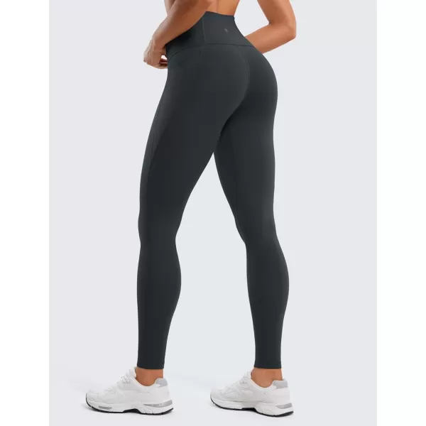 CRZ YOGA Womens Butterluxe Workout Leggings 28 Inches  High Waisted Gym Yoga Pants with Pockets Running Buttery SoftMelanite