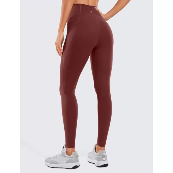 CRZ YOGA Womens Butterluxe Workout Leggings 28 Inches  High Waisted Gym Yoga Pants with Pockets Running Buttery SoftNoctilucence Red