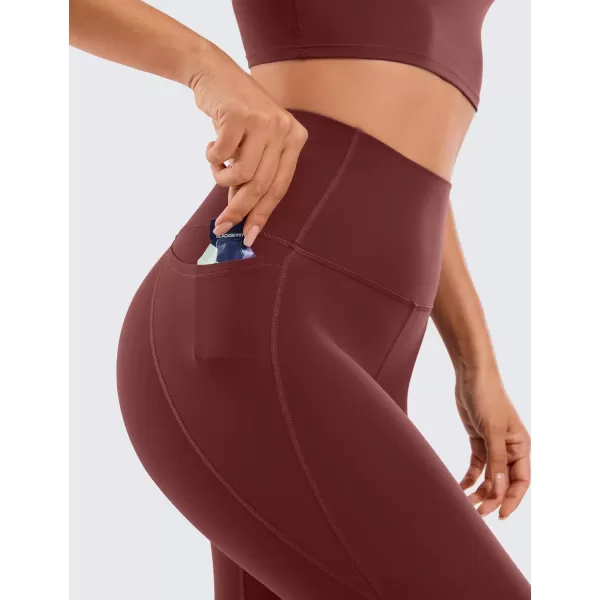 CRZ YOGA Womens Butterluxe Workout Leggings 28 Inches  High Waisted Gym Yoga Pants with Pockets Running Buttery SoftNoctilucence Red