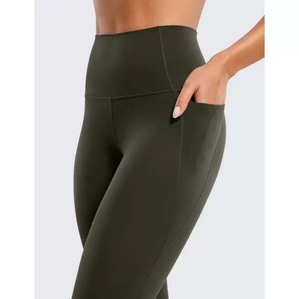 CRZ YOGA Womens Butterluxe Workout Leggings 28 Inches  High Waisted Gym Yoga Pants with Pockets Running Buttery SoftOlive Green