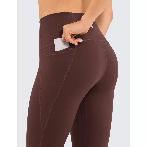 CRZ YOGA Womens Butterluxe Workout Leggings 28 Inches  High Waisted Gym Yoga Pants with Pockets Running Buttery SoftTaupe