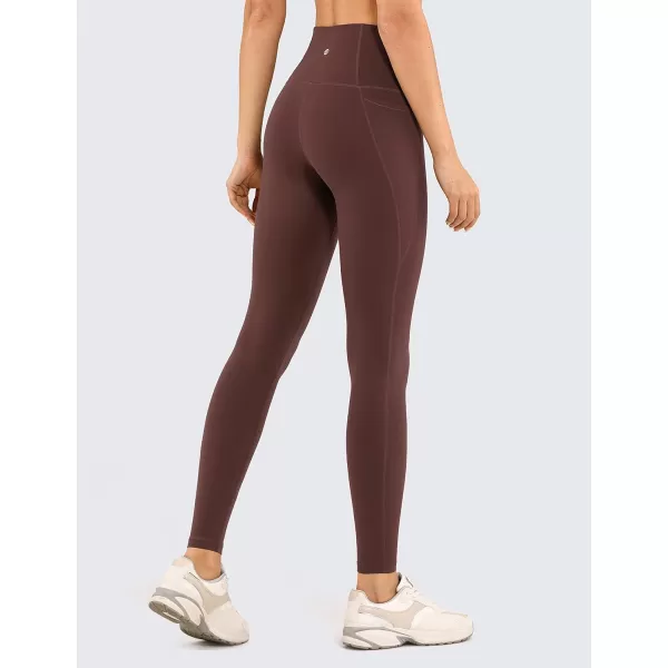 CRZ YOGA Womens Butterluxe Workout Leggings 28 Inches  High Waisted Gym Yoga Pants with Pockets Running Buttery SoftTaupe