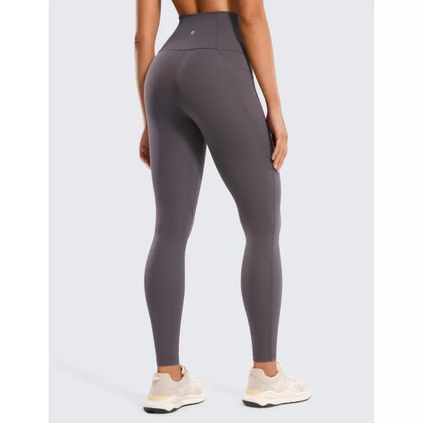 CRZ YOGA Womens Butterluxe Workout Leggings 28 Inches  High Waisted Gym Yoga Pants with Pockets Running Buttery SoftTornado Grey