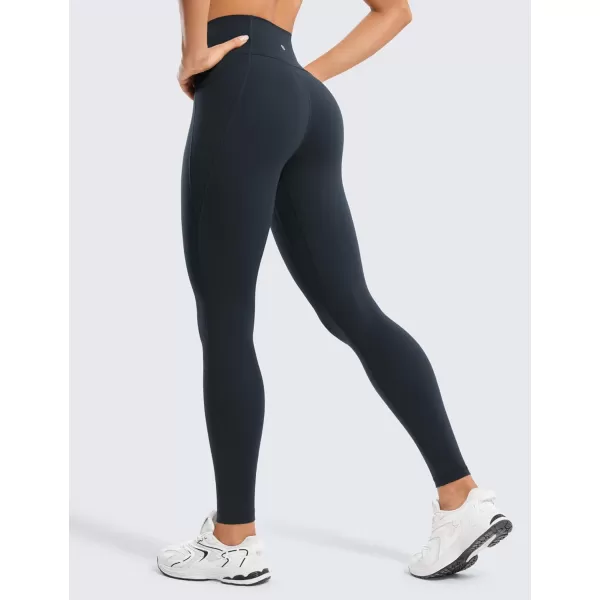 CRZ YOGA Womens Butterluxe Workout Leggings 28 Inches  High Waisted Gym Yoga Pants with Pockets Running Buttery SoftTrue Navy