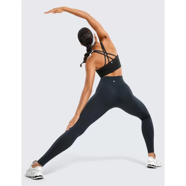 CRZ YOGA Womens Butterluxe Workout Leggings 28 Inches  High Waisted Gym Yoga Pants with Pockets Running Buttery SoftTrue Navy