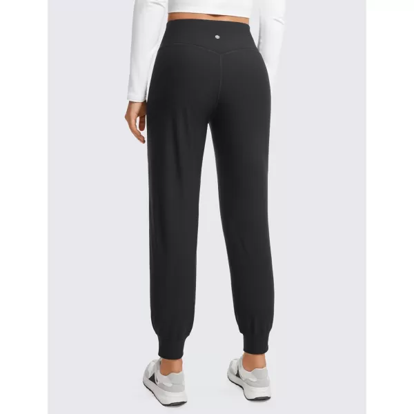 CRZ YOGA Womens Fleece Lined Workout Joggers with Pockets 275quot  Hiking Running Outdoor Pants Water Resistant Winter WarmBlack