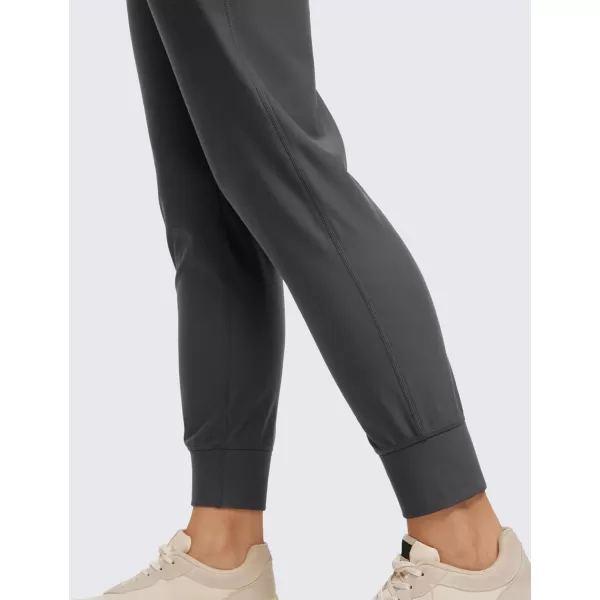 CRZ YOGA Womens Fleece Lined Workout Joggers with Pockets 275quot  Hiking Running Outdoor Pants Water Resistant Winter WarmInk Gray