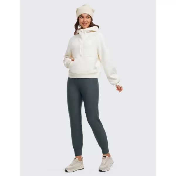 CRZ YOGA Womens Fleece Lined Workout Joggers with Pockets 275quot  Hiking Running Outdoor Pants Water Resistant Winter WarmMelanite
