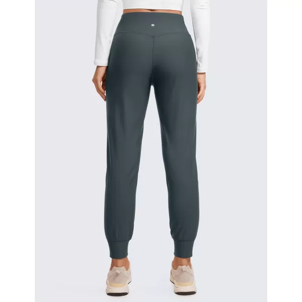 CRZ YOGA Womens Fleece Lined Workout Joggers with Pockets 275quot  Hiking Running Outdoor Pants Water Resistant Winter WarmMelanite
