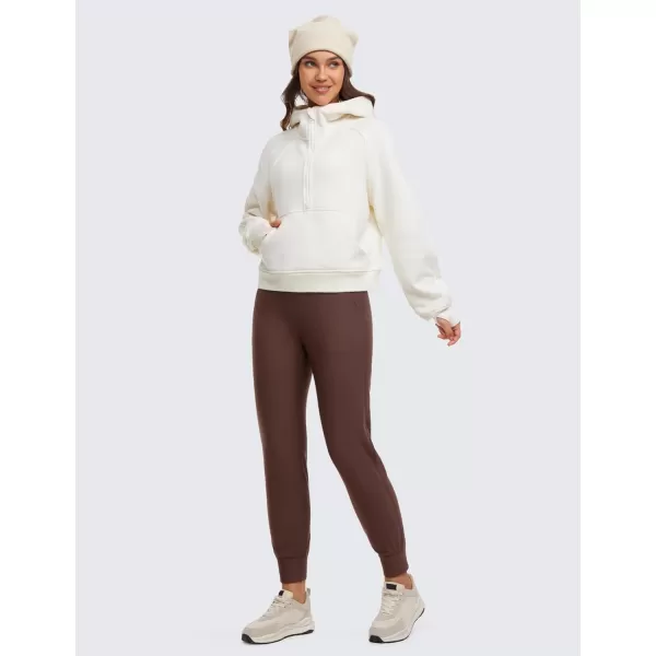 CRZ YOGA Womens Fleece Lined Workout Joggers with Pockets 275quot  Hiking Running Outdoor Pants Water Resistant Winter WarmTaupe