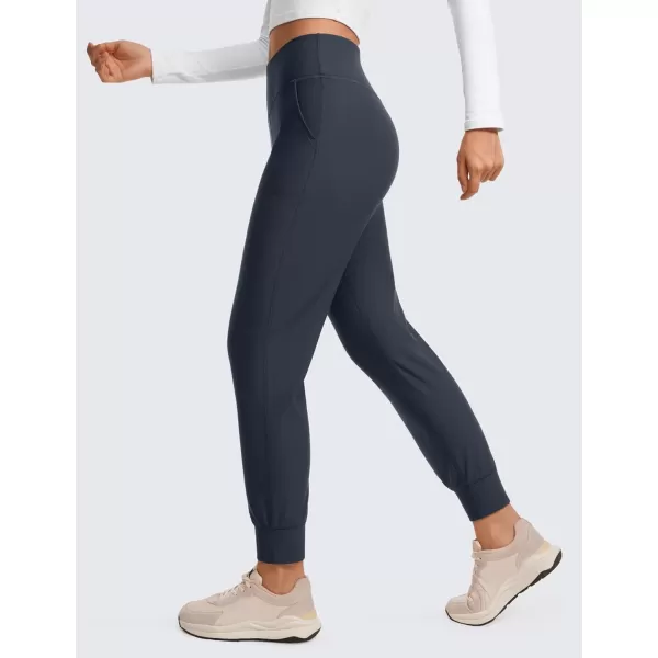 CRZ YOGA Womens Fleece Lined Workout Joggers with Pockets 275quot  Hiking Running Outdoor Pants Water Resistant Winter WarmTrue Navy