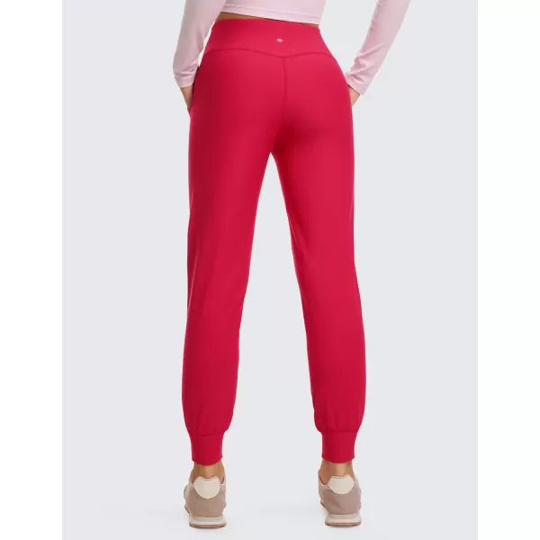 CRZ YOGA Womens Fleece Lined Workout Joggers with Pockets 275quot  Hiking Running Outdoor Pants Water Resistant Winter WarmViva Magenta