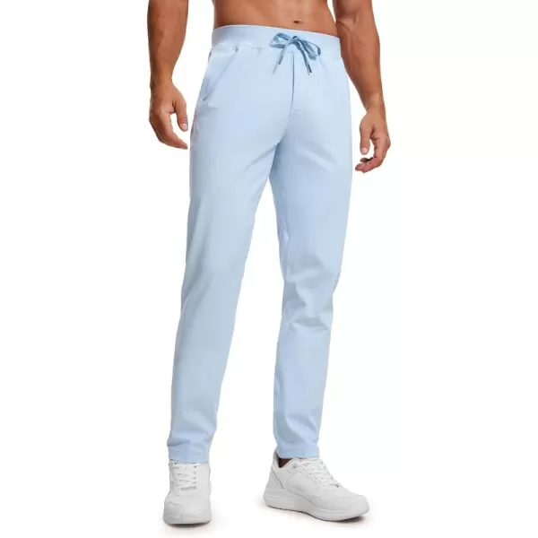 CRZ YOGA 4Way Stretch Athletic Pants for Men 30quot Workout Lounge Casual Work Jogger Pants with Zip PocketChambray Blue