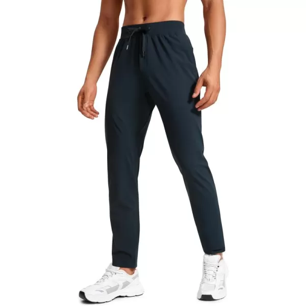 CRZ YOGA 4Way Stretch Athletic Pants for Men 30quot Workout Lounge Casual Work Jogger Pants with Zip PocketTrue Navy
