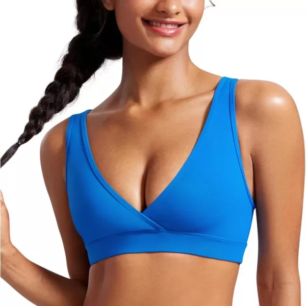 CRZ YOGA Butterluxe Maternity Nursing Bras for Women Crossover Wireless Sleep Breastfeeding Lounge Pregnancy Bra ComfortableSparkle Blue