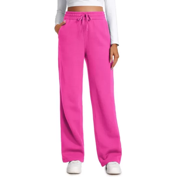 CRZ YOGA Cotton Fleece Lined Sweatpants Women 30quot Straight Leg Casual Lounge Sweat Pants for WomenHibiscus Purple