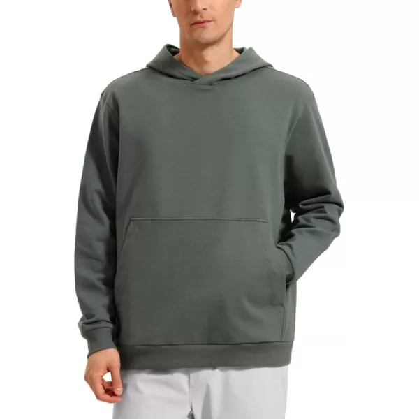 CRZ YOGA Mens Fleece Hoodies Basic Casual Hooded Sweatshirts Long Sleeve Pullover Workout Hoodie Tops with PocketGrey Sage