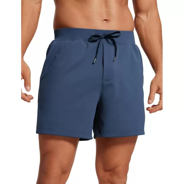 CRZ YOGA Mens FourWay Stretch Workout Shorts  5quot Soft Durable Casual Athletic Shorts with Pocket Gym Running HikingElectric Blue