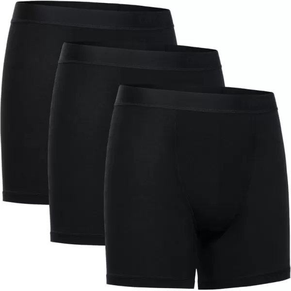 CRZ YOGA Mens UltraSoft Modal Double Lined 5quot Boxer Briefs Moisture Wicking Breathable Underwear 3PackBlack 3pack